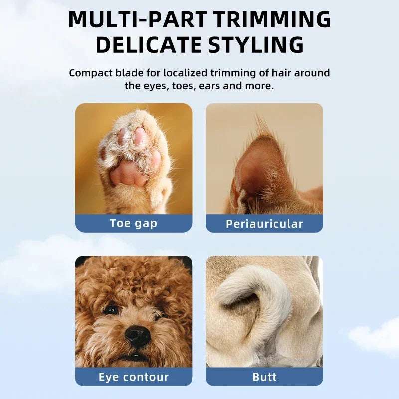 New Dog Paw Trimmer with LED Light Fully Waterproof Pet Hair Trimmer with LED Display Dog Clippers for Grooming 18mm Widen Blade