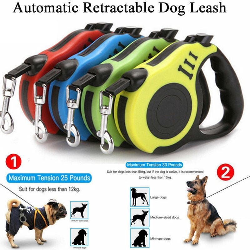  Retractable Dog Leash Pet Collar Automatic Walking Lead 